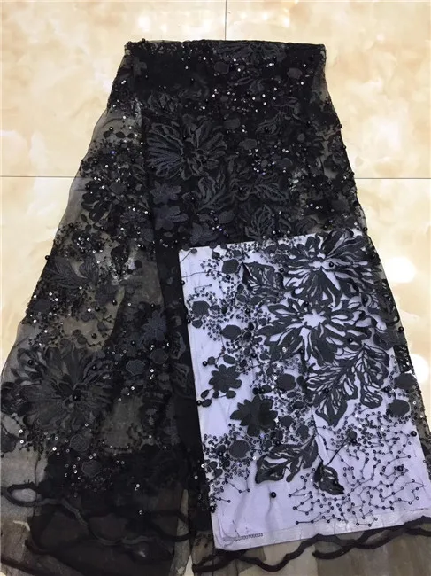 

2019 high quality beaded French Nigerian sequins net lace,African tulle mesh sequence lace fabric for dress 5yards/lot white XX2