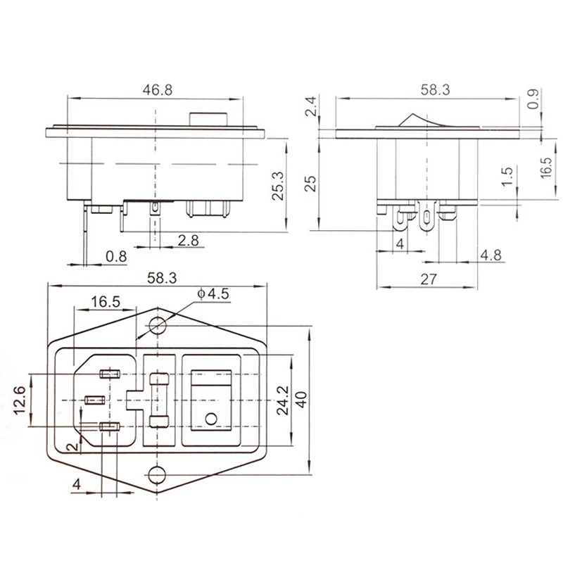 Aucharm полностью медный HIFI позолоченный с розеткой питания и стандартным