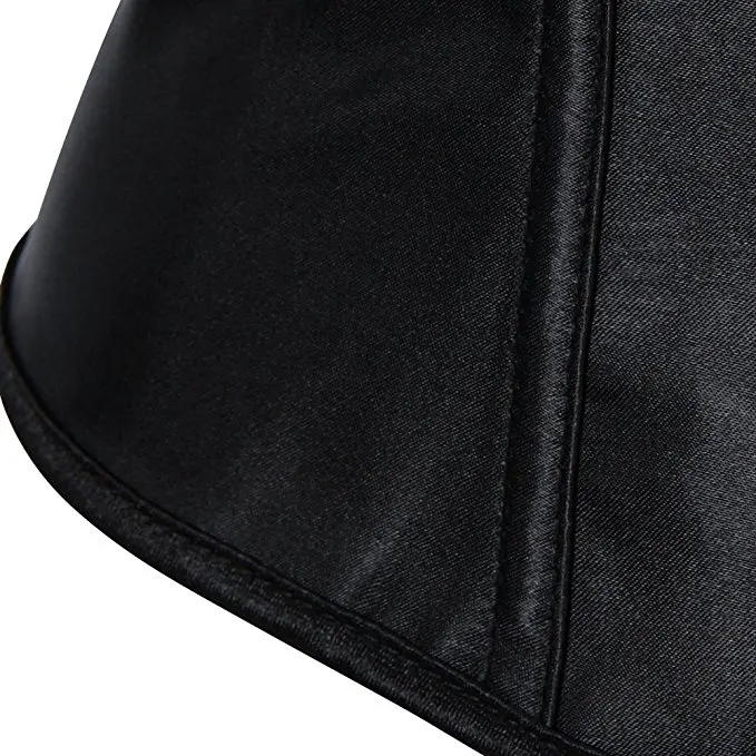 

Caudatus Sexy Black Lace Up Satin Steel Boned Underbust Waist Cincher Vest with Straps Corset Underbust Shaper Plus Size
