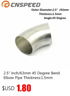 304 Нержавеющая сталь Выпускной Y-Pipe вырез с нержавеющей Кепки(2,2" дюйма/57 мм, 2," дюйма/63 мм, 3" дюймов/76 мм) YC101161