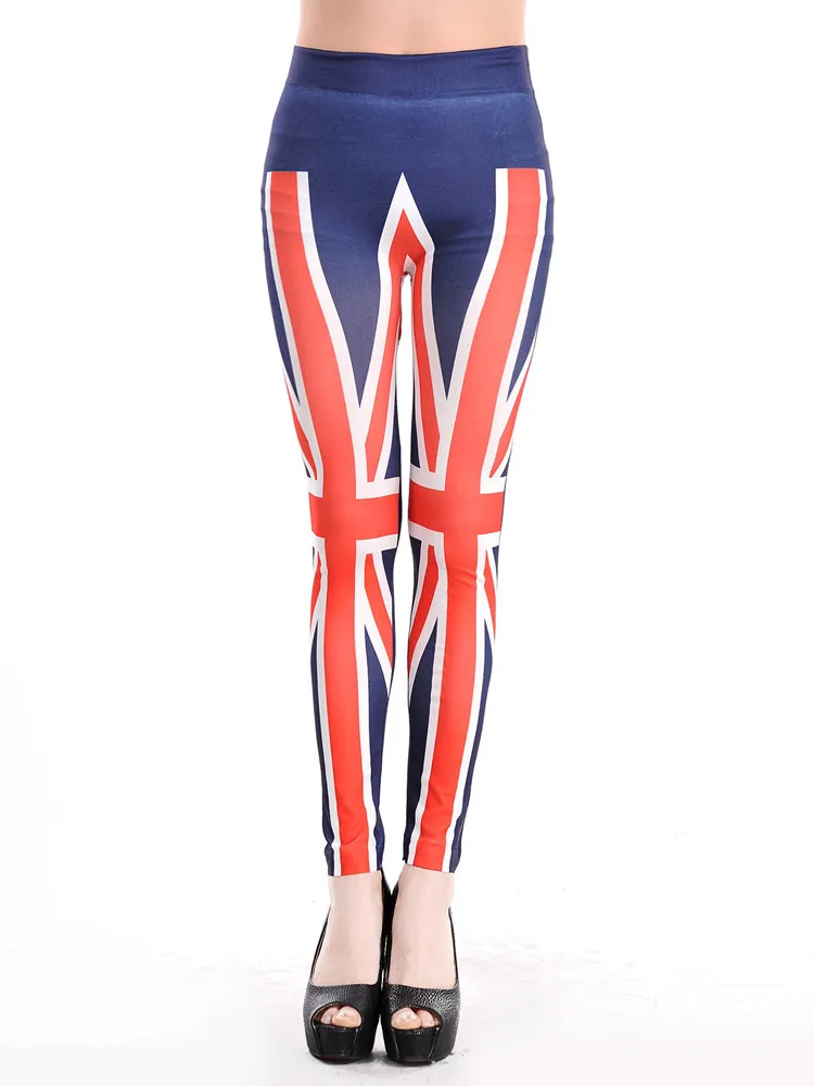 Kaiqifashion brand 2015 fashion fitness women leggings / atacdo roupas femininas american apparel British flag legging 010 | Женская
