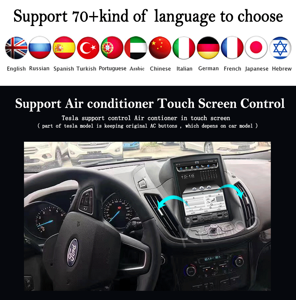 Krando Android 8,1 10," Tesla вертикальный автомобильный Радио gps мультимедийный плеер для ford Kuga Escape 2013- навигационная система