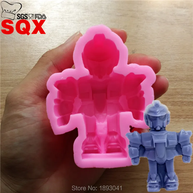 3D форма робота силиконовая для мыла в форме свечи полимерной глины помадки торта