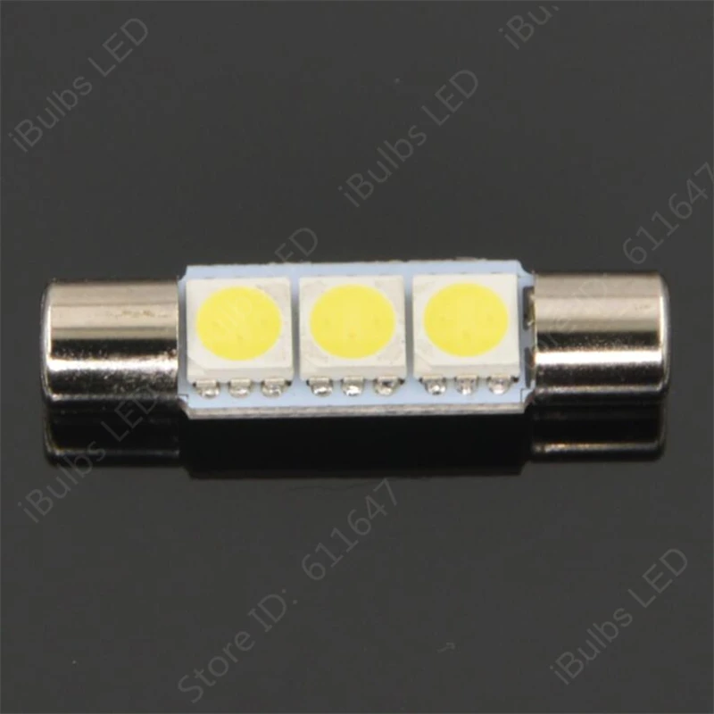2 шт. супер яркий 29 мм 3 SMD 5050 светодиодный Авто C5W гирлянда для салона косметическое зеркало солнцезащитный козырек лампочки лампы DC 12 В