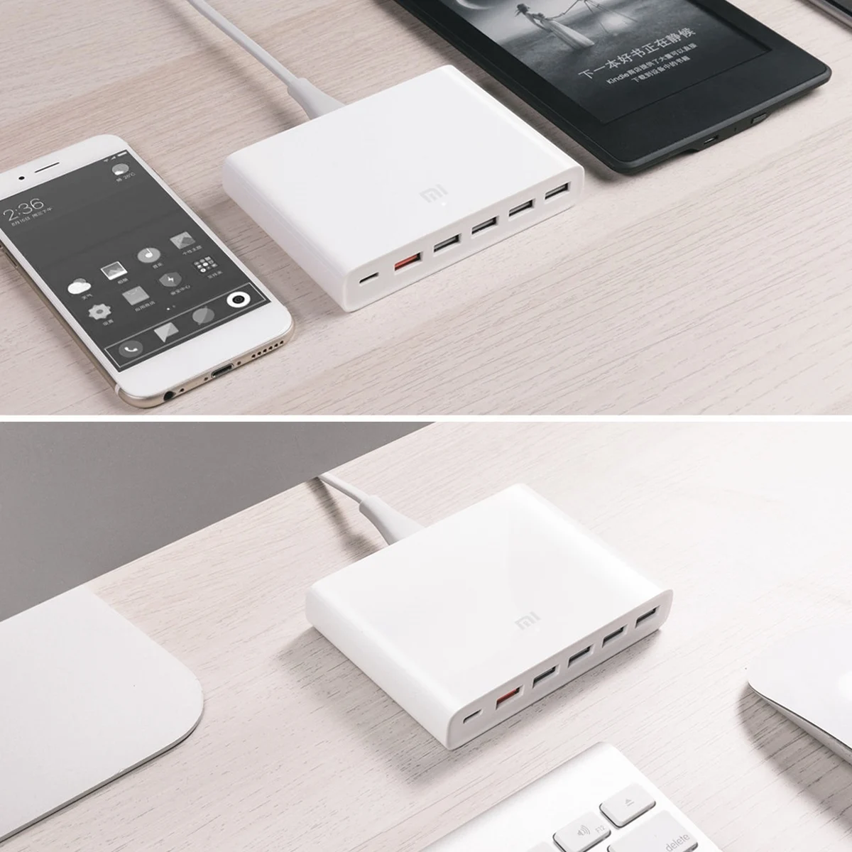 Оригинальное зарядное устройство Xiaomi USB-C, 60 Вт, type-C и USB-A, 6 портов, выход Dual QC 3,0, быстрое зарядное устройство, 110-240 В, 5 USB выход для iphone PAD