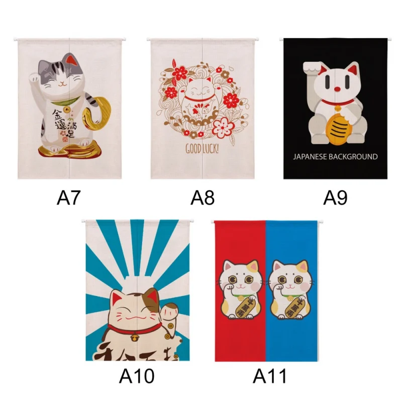Для украшения дома Maneki Neko/Lucky Cat Дизайн хлопок и лен японский стиль Норен Дверной Занавес подвесной гобелен