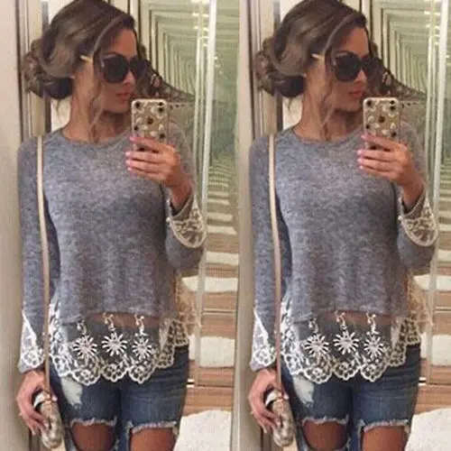 Женская трикотажная футболка с вышивкой осенняя облегающая свободного покроя