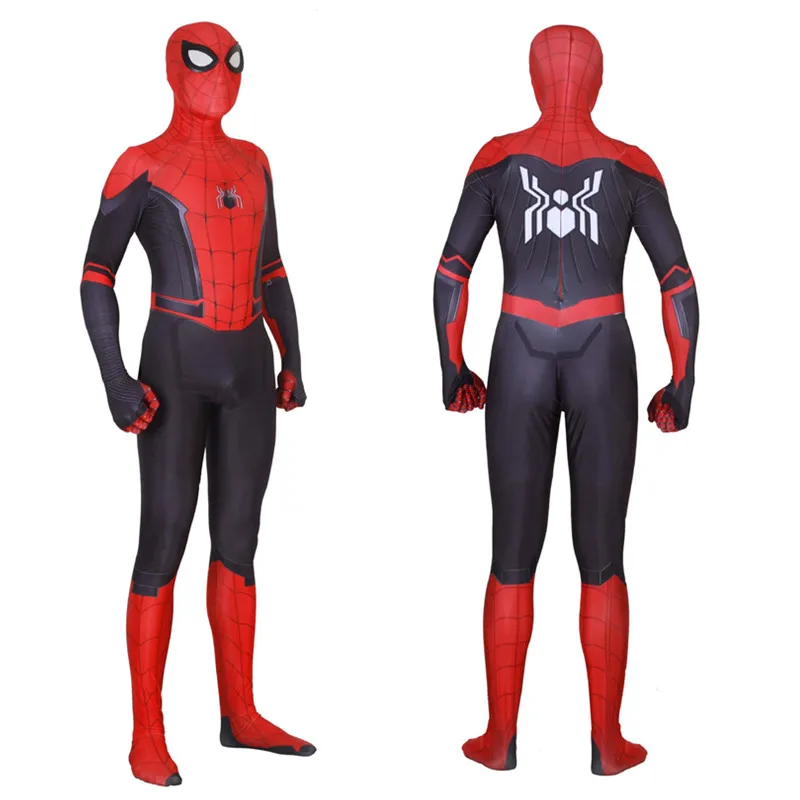 New Spider-Man away from home role-playing costume Peter Parker Zentai suit bodysuit adult spiderman superhero ball jumpsuit |