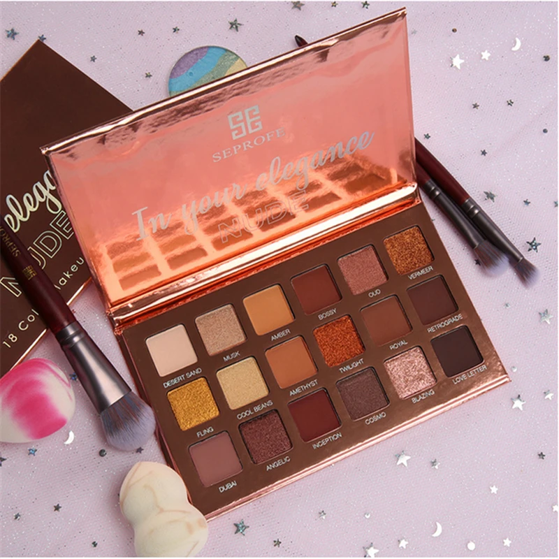 18 цветов Тени для век естественный &quotнюд&quot макияж не выцветает Пудра Палитра
