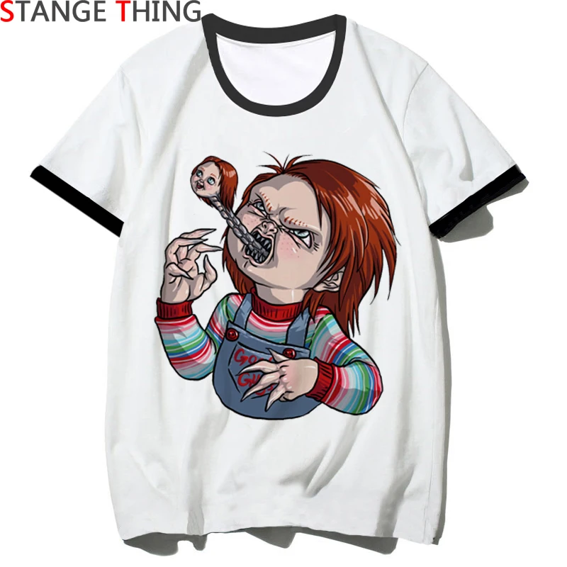 Футболка Chucky, Demon Death Scary Evil Satanism Grim Reaper, Повседневная футболка для мужчин и женщин в стиле хип-хоп, футболки для мужчин и женщин