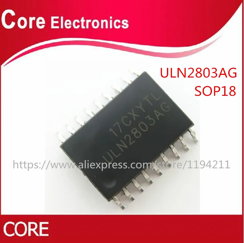 100 шт ULN2803AG ULN2803A ULN2803 SOP 18|Интегральные схемы| |