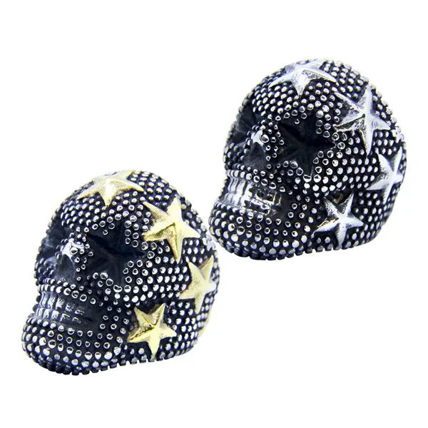 Прямая поставка 2018 однотонное кольцо в крупный горошек с черепом модные золотые