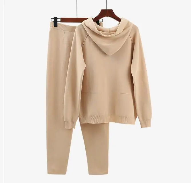 Женский спортивный костюм трикотажный пуловер и штаны Новинка осени 2019 |