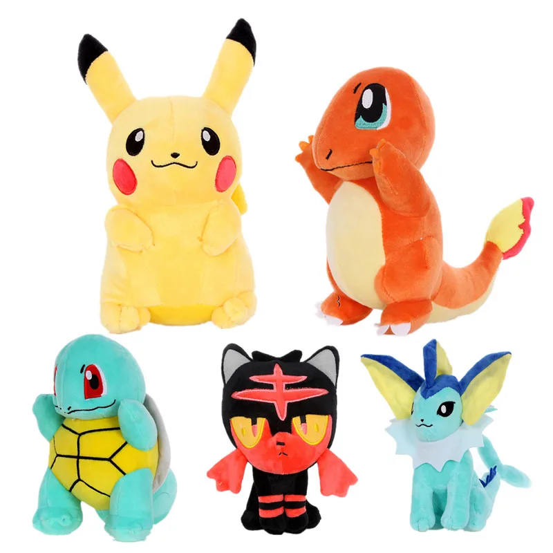 12 шт./лот Jigglypuff Charmander Gengar Bulbasaur Squirtle Peluche Плюшевые игрушки EEVEE для детей мягкие