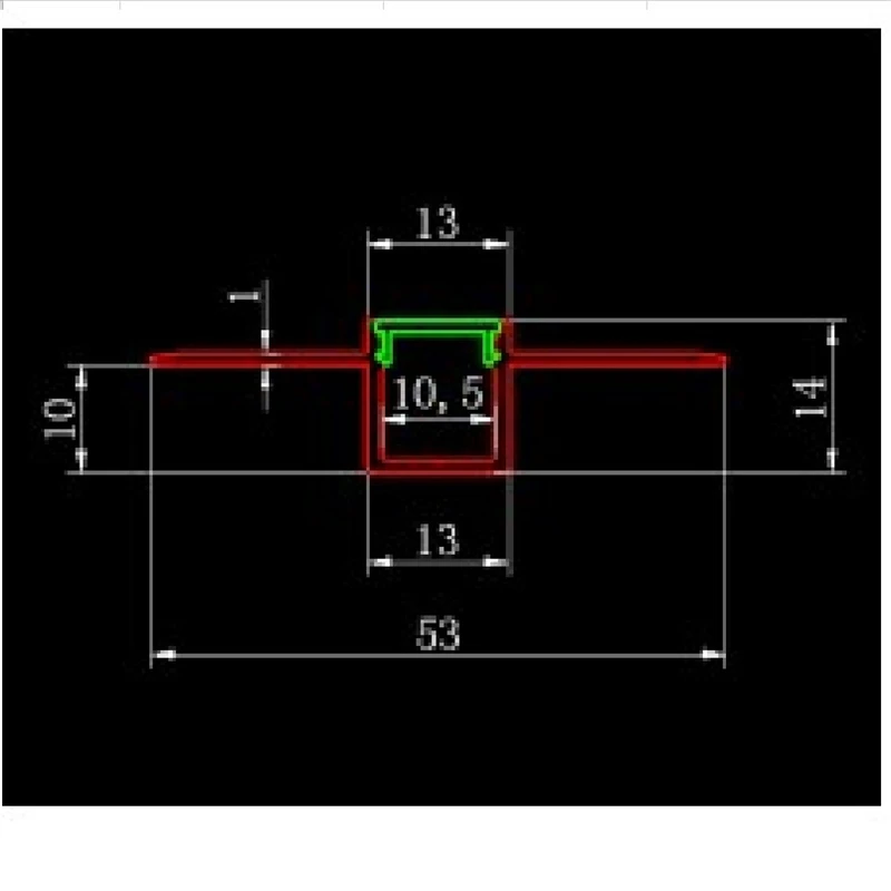 5-30 шт./лот 40 дюймов Встроенный светодиодный алюминиевый профиль, 10 мм pcb ленточный светильник плоский край Невидимый линейный канал для стены/ceil