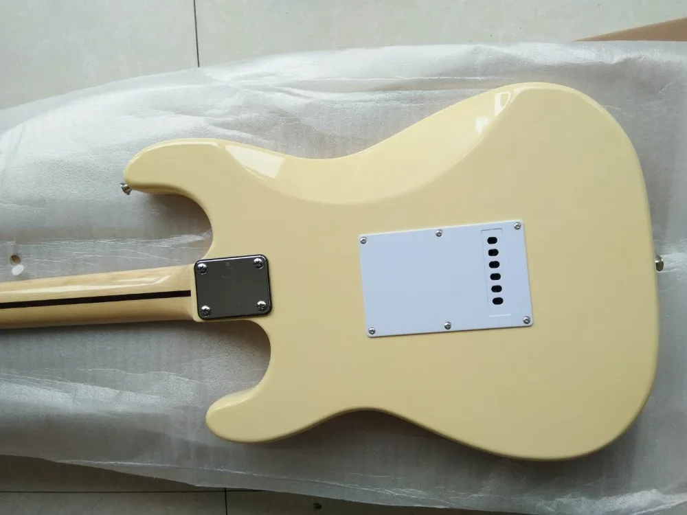 Электрогитара ST Cream хромовое оборудование Tremolo принимаем оптовую продажу любого цвета производства реальный дисплей изображения