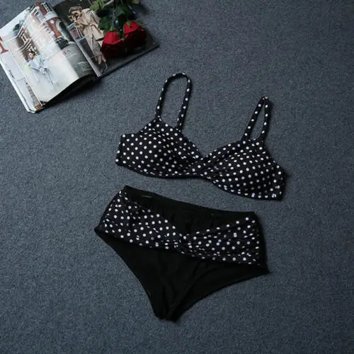 Новый 2018 плюс размер женский купальник бикини с высокой талией пляжный купальный