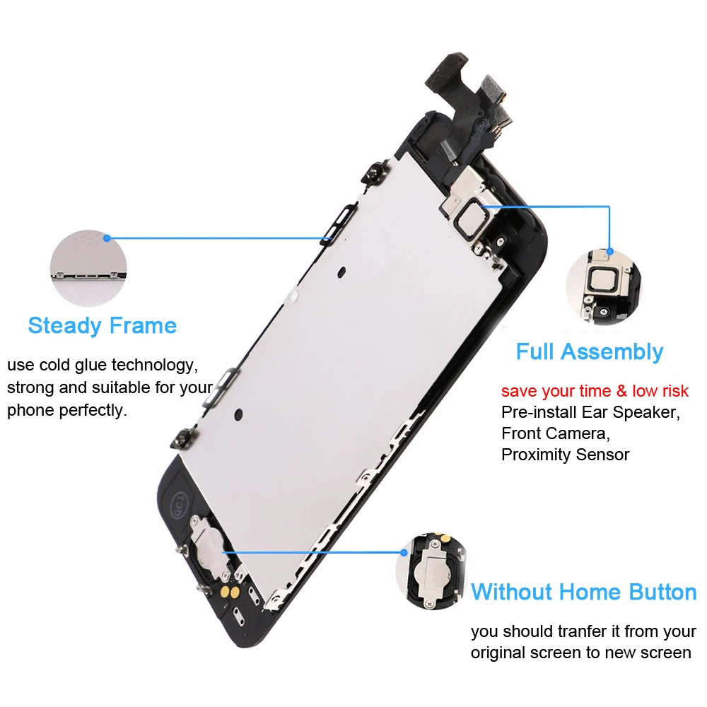 Для Apple iPhone 5 ЖК дисплей AAA качество сенсорный экран дигитайзер полная сборка для 5G