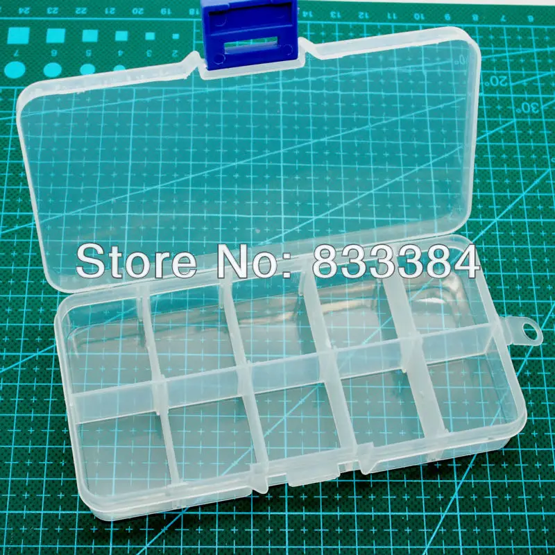 

5PCS Ten Grid Plastic Component Tool Package Box. 5.2"x2.8"x0.9" free shipping