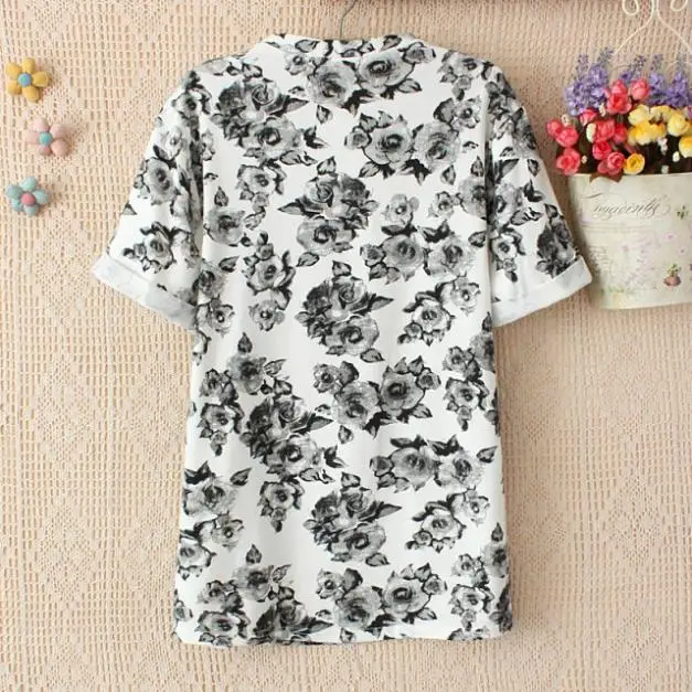 0307 spring new 2014 European and American fashion hollow lace short-sleeved T-shirt | Женская одежда