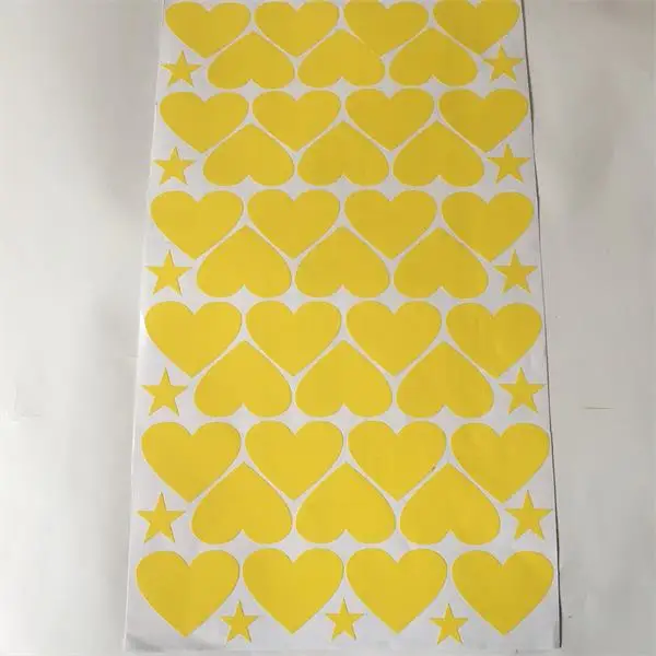 Yellow Мультфильм маленький стикер на стену в форме сердца для детей детские комнаты обои шкаф холодильник украшение самоклеющиеся виниловые наклейки на стены - Цвет: Yellow