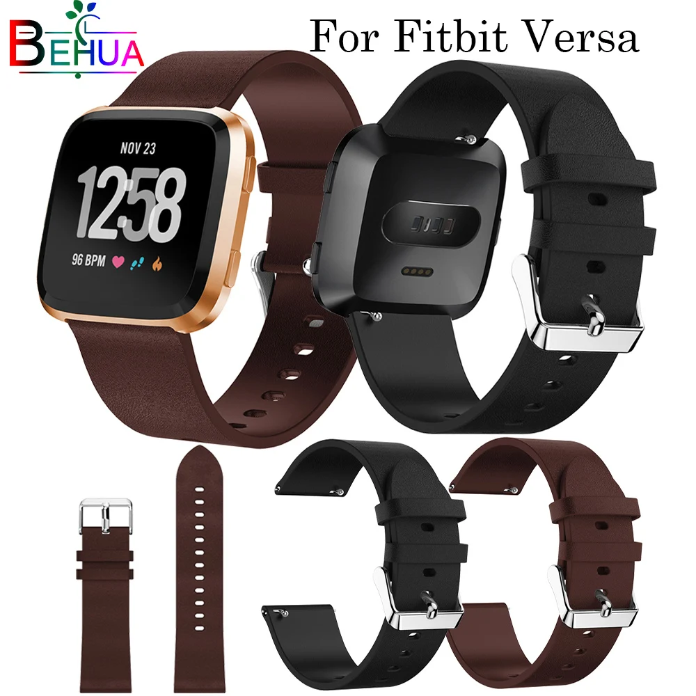 Ремешок для часов из мягкой кожи Fitbit Versa сменные Смарт часы Модный Браслет размер