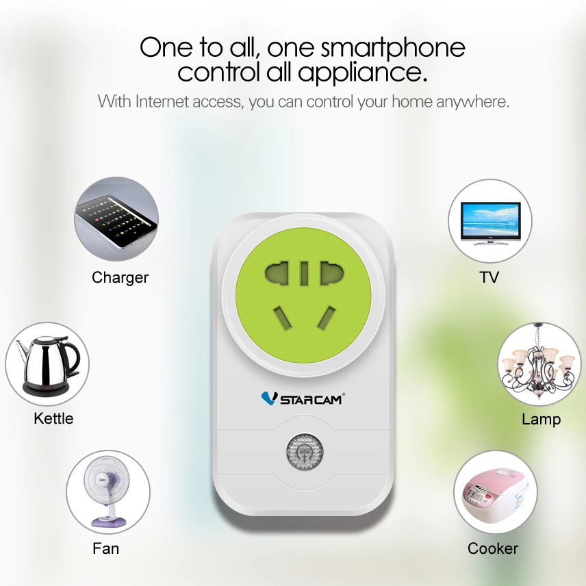 Vstarcam США ВЕЛИКОБРИТАНИЯ AU ЕС Smart Power Разъем Мобильного ГЛАЗ 4 & EyeCloud APP