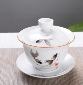 Креативная китайская церемония Kongfu, Gaiwan, белая супница, керамический гайвань, чайная супница, изысканный портативный чайный сервиз, чайная посуда LF388 - Цвет: style 4