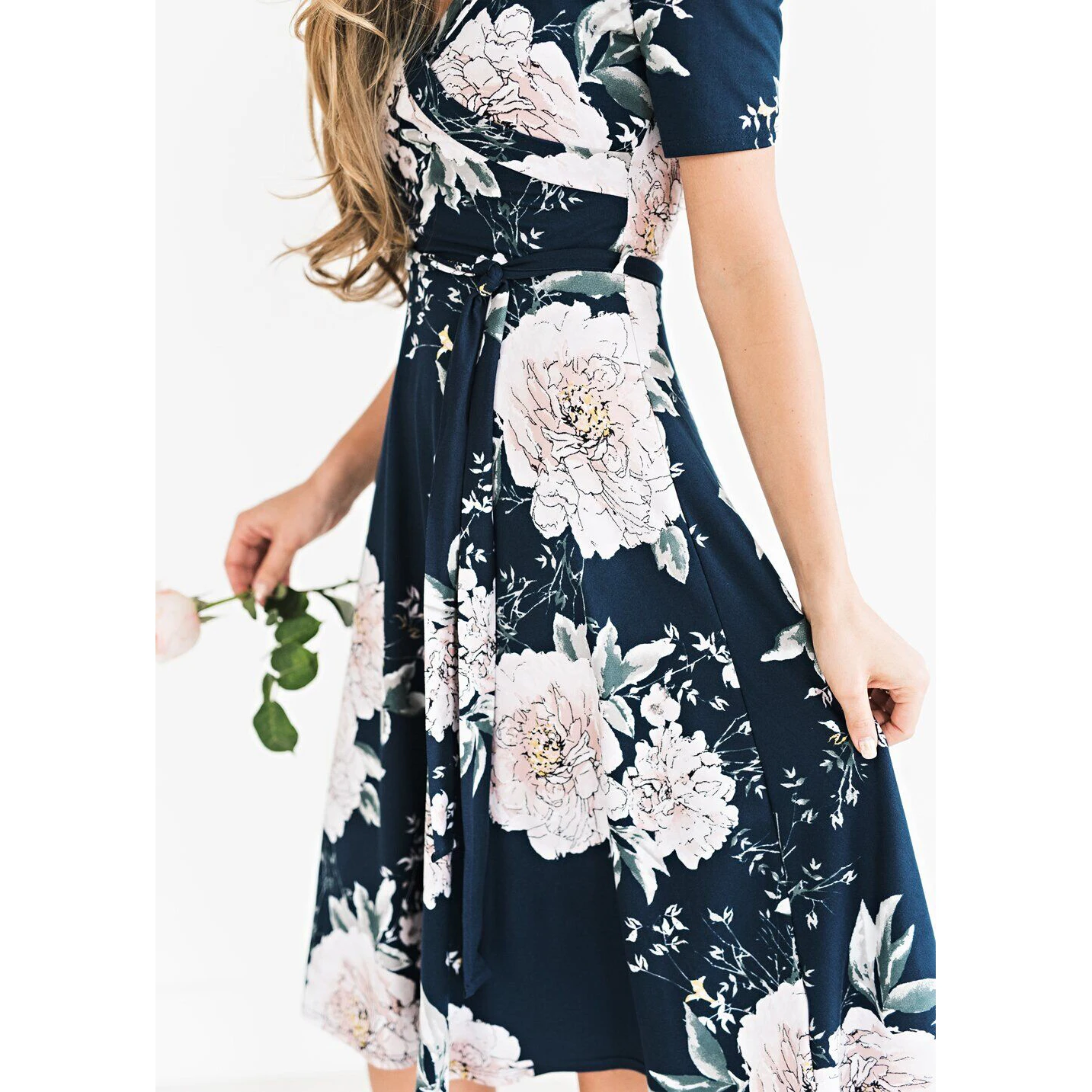 Frauen Sommer Boho Strand Цветочные Sommerkleid Elegante Abend вечерние Kleid Плайя урлауб Kurzarm su Reise vestido |