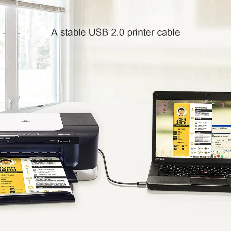 Кабель для принтера USB 2 0 A папа-B папа шнур сканера совместимый с HP Cannon Brother Epson Xerox