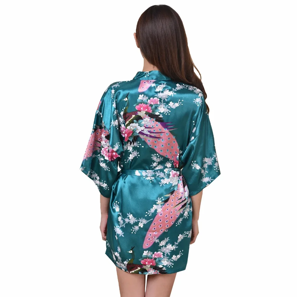 Женское платье халат Yukata зеленое сексуальное мини кимоно банный для невесты