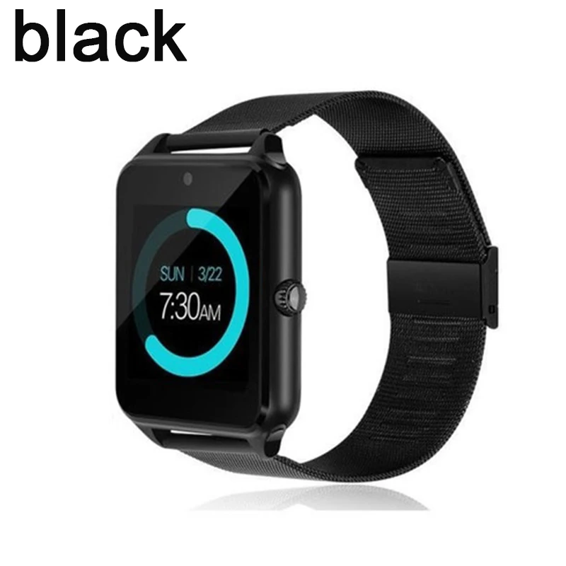 black Z60 Смарт-часы GT08 Plus металлические часы со слотом для sim-карты Push Message Bluetooth подключение Android IOS Телефон умные часы - Цвет: black