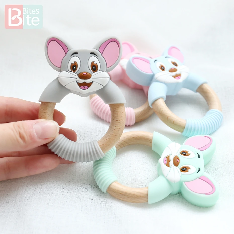 Bite Bites 1 шт. силиконовое кольцо для прорезывания зубов мышкой детские товары из