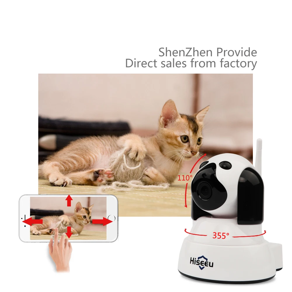 Hiseeu ip-камера 720 P камера безопасности для дома Wi-Fi беспроводная ночного видения CCTV