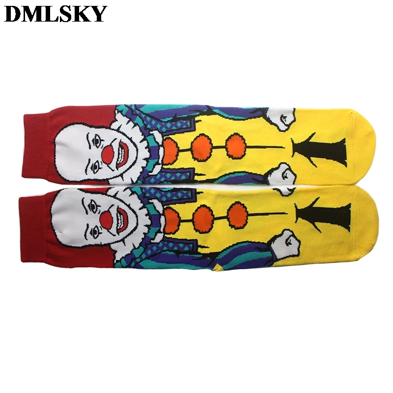 DMLSKY Stephen King's It забавные Женские носочки мужские модные хлопковые носки с 3D принтом носки с рисунками новинка носки M3719