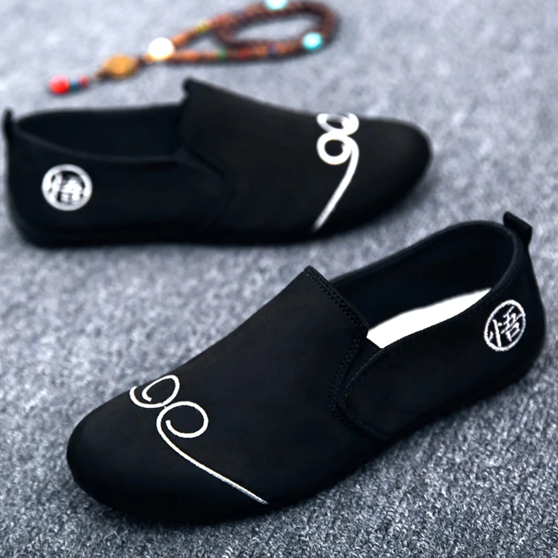 Модная Мужская Уличная парусиновая повседневная обувь без застежки дышащая