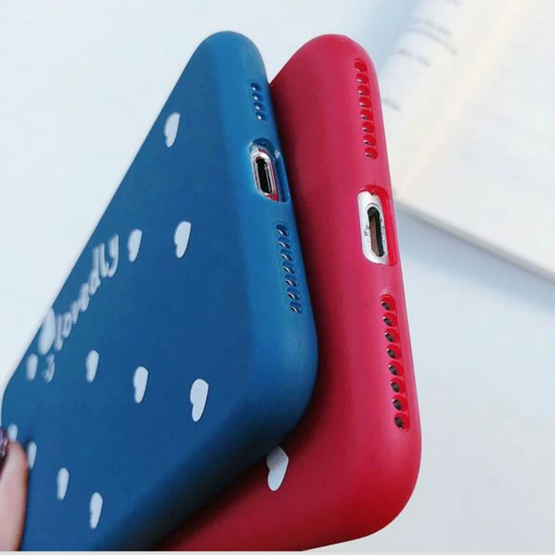 For Iphone 8 Plus Case Luxury Women Silicon Heart Love Print Capas 7 Iphone8 X XS 7Plus 8Plus Coque |