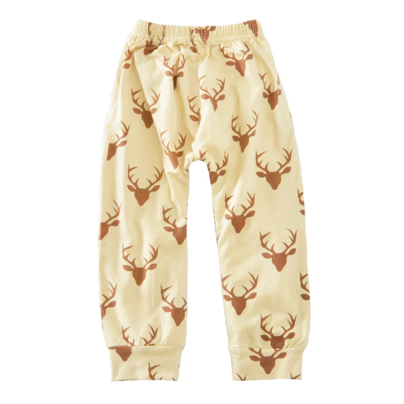Детские штаны рождественские спортивные с оленями для мальчиков и девочек 2017