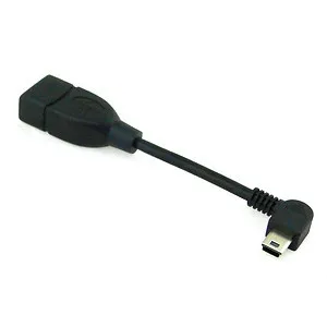 

USB 2.0 A Female OTG to Left Angled 90 Degree Mini B Male Cable 10cm Short USB A F Right Angled 90 Mini B Male