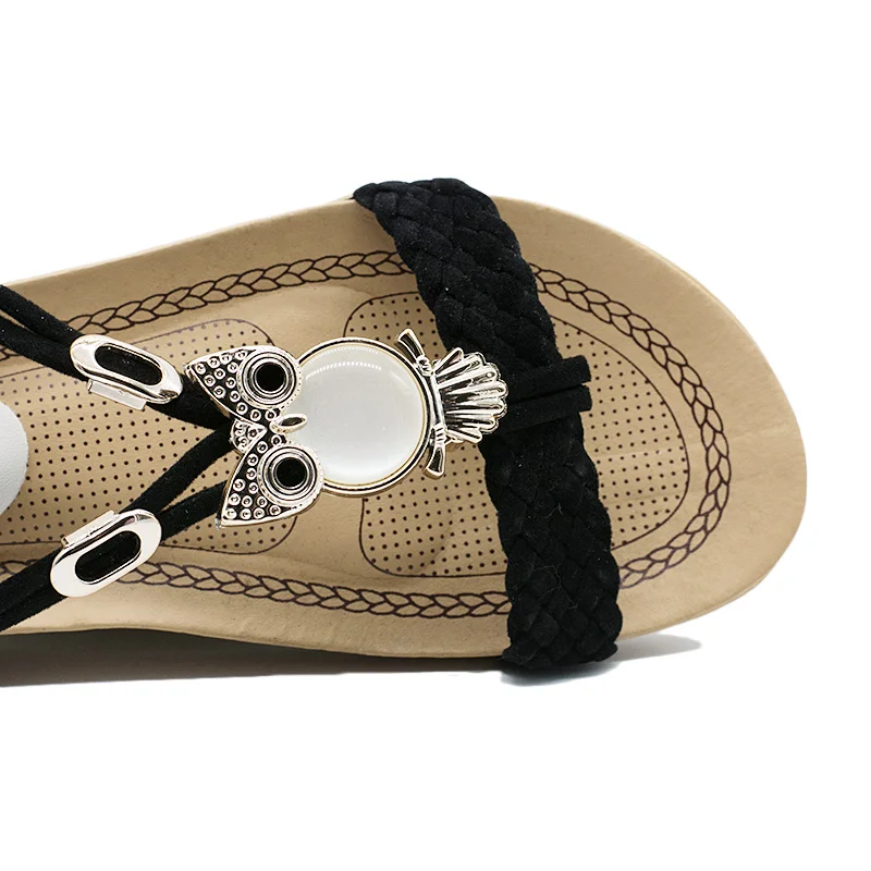 Сандалии женские мягкие босоножки с ремешком на щиколотке со стразами шлепанцы