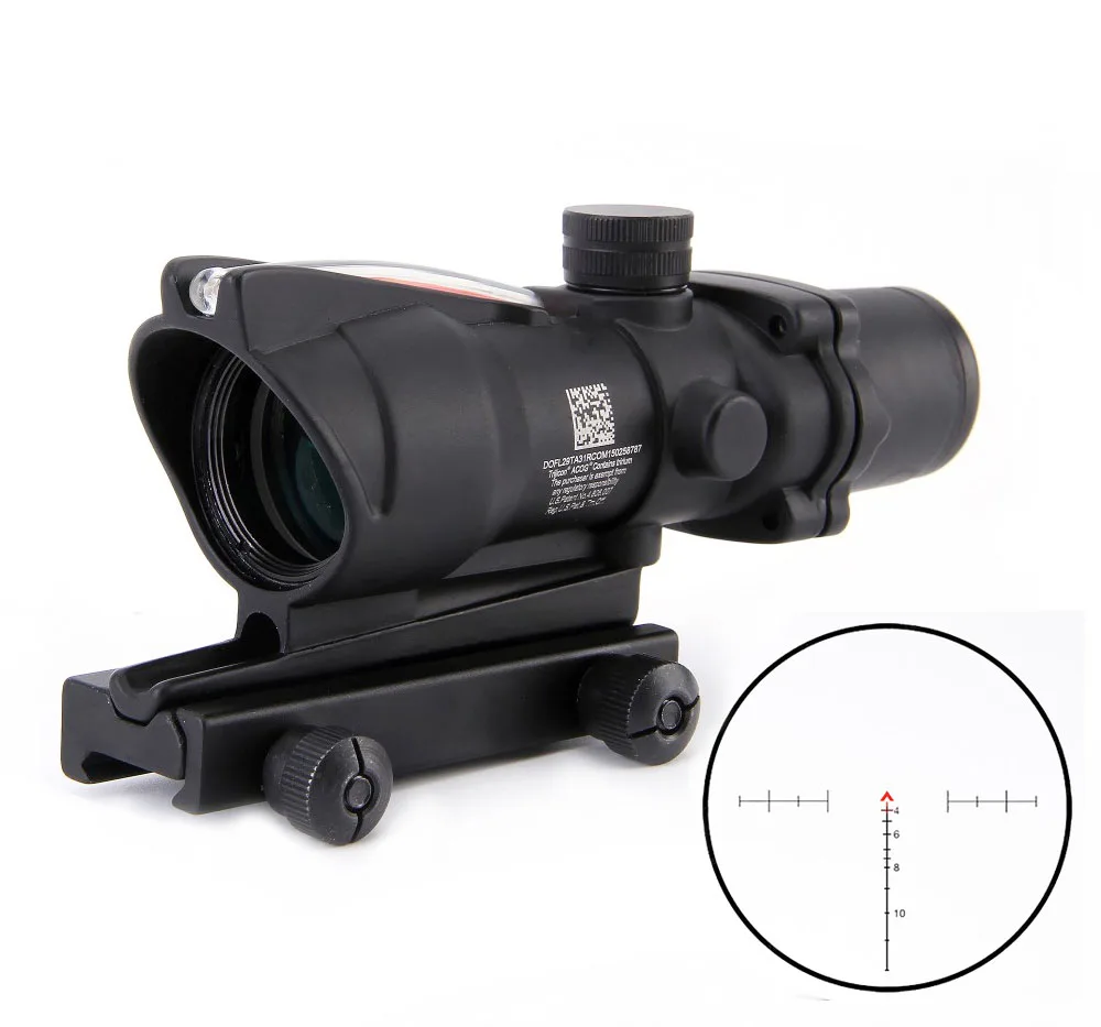 Охотничий Прицел ACOG 4X32 настоящая красная зеленая ткань оптика боковая иллюминация шеврон сетка тактический оптический прицел с - Цвет: red fiber