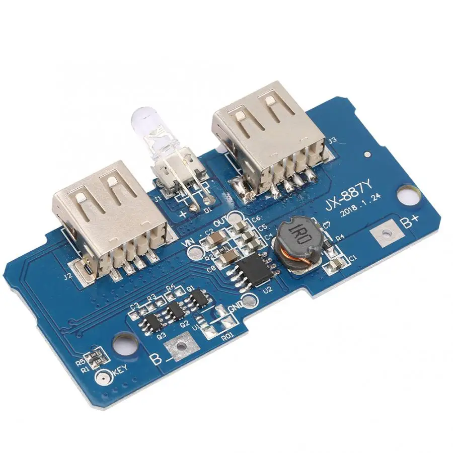 18650 Двойной Micro USB 3,7 V до 5V 2A светодиодный повышающий шаг вверх печатная плата модуля зарядное устройство DIY 18650 литиевая батарея зарядное устройство