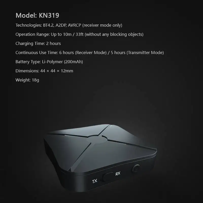 CRDC Bluetooth 4.2 Receiver Transmitter 2 In1 Audio Music Stereo Wireless Adapter With RCA 3.5MM AUX Jack For Home Car TV MP3 PC