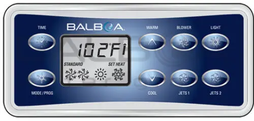 

Balboa VL801D topside keypad Overlay, 8 button display panel work with GS523, VS and GS systems 500DZ