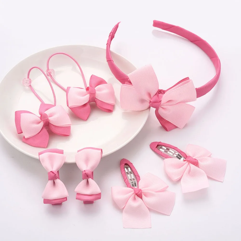 M MISM 7 шт. милые заколки для волос с бантиком набор аксессуаров резинка зажимы