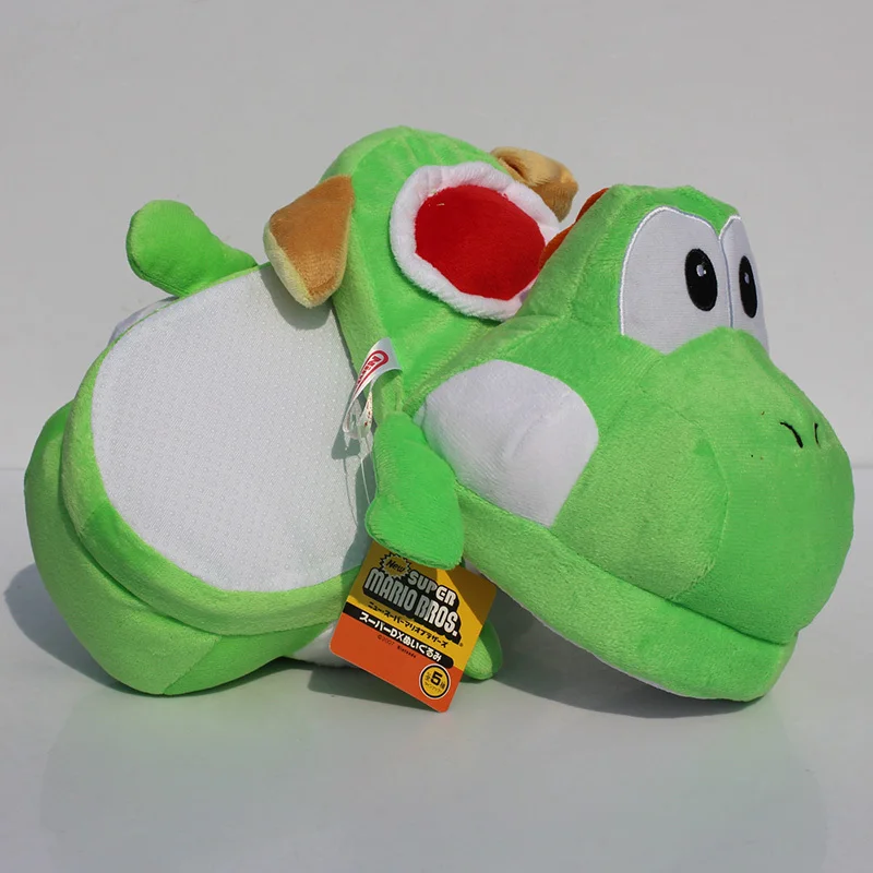 Плюшевые тапочки Super Mario Bros Yoshi; теплая зимняя домашняя обувь для взрослых