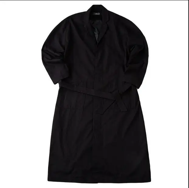 S 6XL! Мужская свободная ветровка для отдыха Han edition длинное пальто с толстой