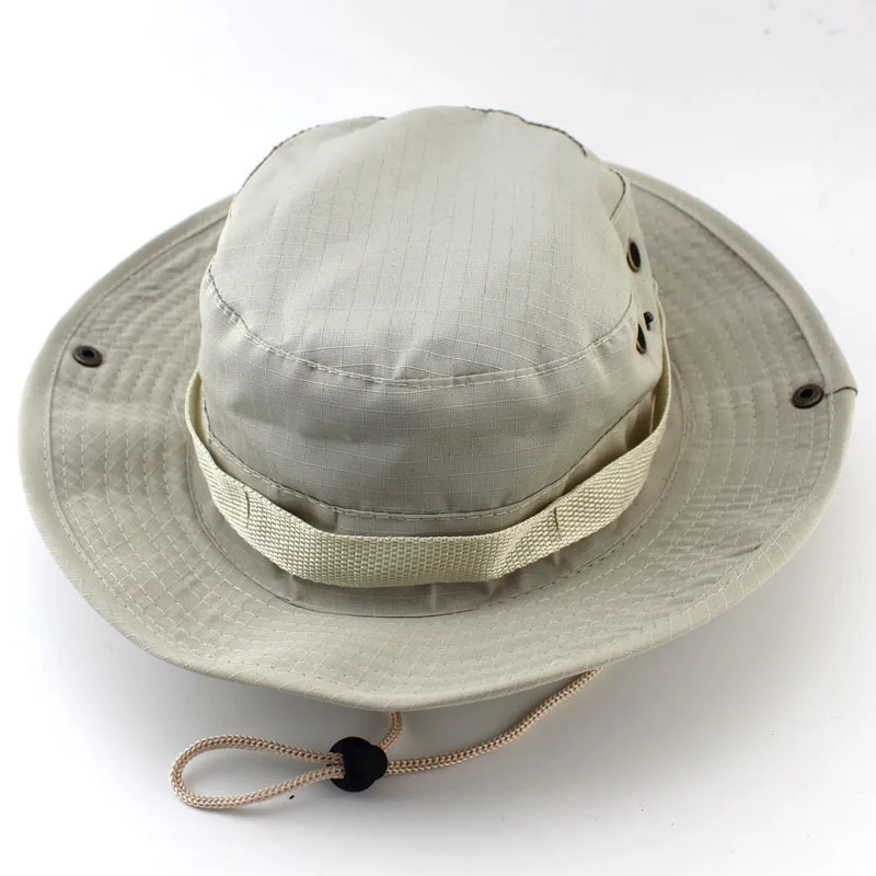 BEIGE Шляпа Мультикам, армейская шапка BOONIE, 26 цветов, военная камуфляжная Панама, шапки для охоты, пешего туризма, рыбалки, альпинизма, кепка HY23 - Цвет: BEIGE