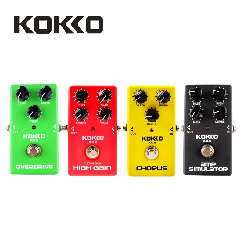 KOKKO KO2/KA4/KC6/KH8 Overdrive/AMP Simulator/Chorus/с высоким коэффициентом усиления электрогитары педали эффектов Гитарные части и аксессуары