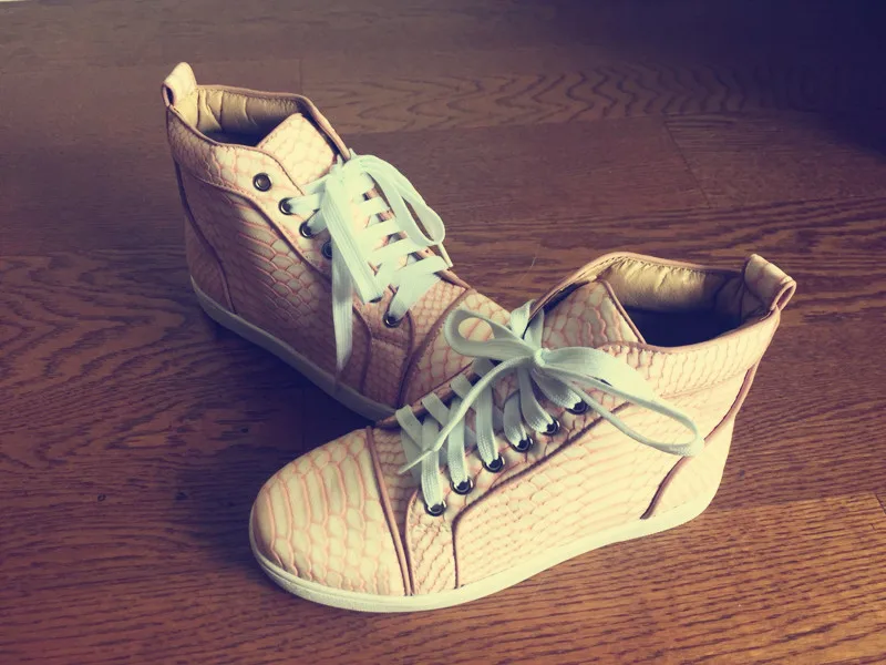 Новая модная женская повседневная обувь на шнурках из кожи питона розового цвета